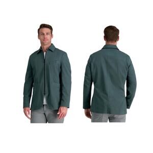 NEW Haggar Stylish Euro Jacket Lightweight Dark Green Large